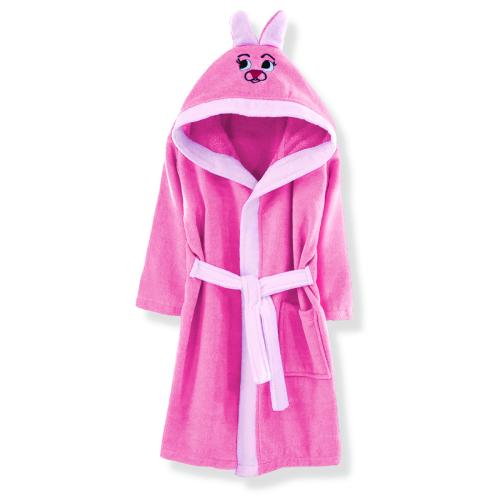 Μπουρνούζι Βαμβακερό Με Κουκούλα Rabbit Pink Νο 10 SBaby (Ύφασμα: Βαμβάκι 100%, Χρώμα: Ροζ) - SBaby - 5206864069510