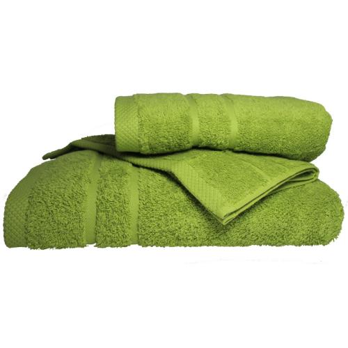 Σετ πετσέτες 3τμχ 600gr/m2 Dora Green 24home (Ύφασμα: Βαμβάκι 100%, Χρώμα: Πράσινο , Μέγεθος: Σετ) - 24home.gr - 24-dora-green-set