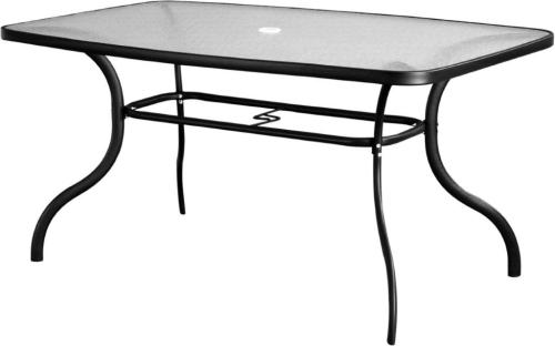 Τραπέζι Εξωτερικού Χώρου Μεταλλικό 150x90x72,5εκ. Με Τζάμι TRA46/150R (Υλικό: Μεταλλικό, Χρώμα: Μαύρο) - J&M HOME - 4-TRA46/150R