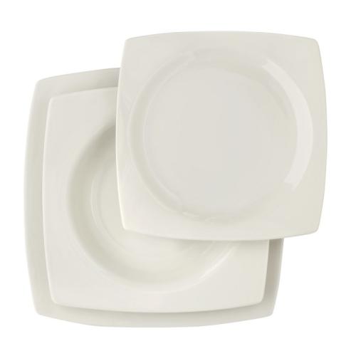 Σερβίτσιο Φαγητού Σετ 20τμχ Πορσελάνης Quadro White CRYSPO TRIO 55.000.40 (Υλικό: Πορσελάνη, Χρώμα: Λευκό, Μέγεθος: Σετ) - CRYSPO TRIO - 55.000.40