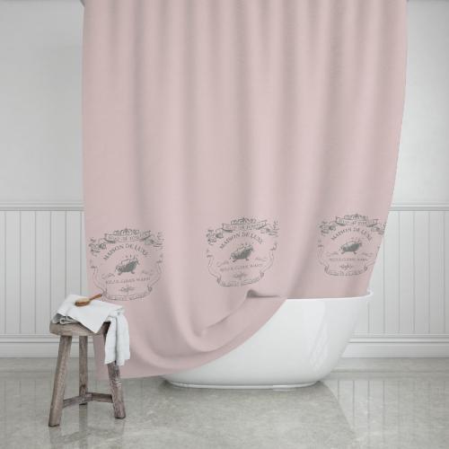 Κουρτίνα Μπάνιου Αδιάβροχη Polyester Ροζ Maison Deluxe Estia 180x200εκ. 02-11772 (Ύφασμα: Polyester, Χρώμα: Ροζ) - estia - 02-11772