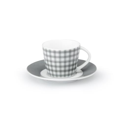 Φλυτζάνι Με Πιατάκι Πορσελάνης Καφέ 120ml Fino Grey 103 CRYSPO TRIO 15.103.17 (Υλικό: Πορσελάνη, Χρώμα: Γκρι) - CRYSPO TRIO - 15.103.17