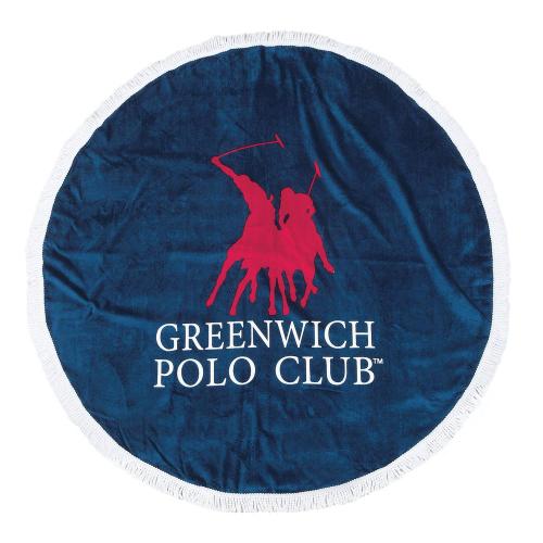 Πετσέτα Θαλάσσης Στρογγυλή Βαμβακερή 160εκ. Essential 2824 Greenwich Polo Club (Ύφασμα: Βαμβάκι 100%, Χρώμα: Μπλε) - Greenwich Polo Club - 267160002824