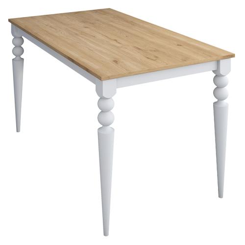 Τραπέζι Rosette pakoworld φυσικό-λευκό 120x70x73.8εκ - PAKO WORLD - 182-000057