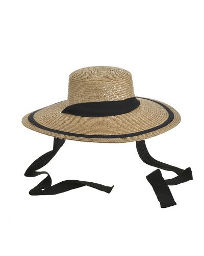 Καπέλο Ψάθινο Μπεζ-Μαύρο ble 44x10εκ. 5-49-151-0363 (Υλικό: Ψάθινο, Χρώμα: Μαύρο) - ble - 5-49-151-0363
