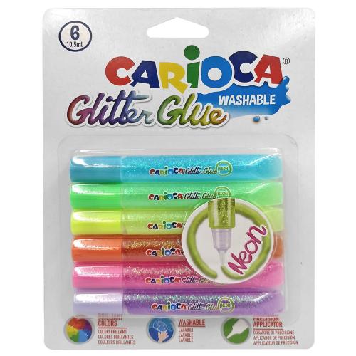 Κόλλα Glitter Fluo Σετ 6τμχ 10,5ml CARIOCA 96-408 - CARIOCA - 96-408