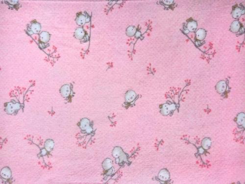 Πάνα Χασές Φανελένια Μπεμπέ 80x80εκ. Birds 15 Pink Dimcol (Ύφασμα: Φανέλα, Χρώμα: Ροζ) - DimCol - 1914553608601579