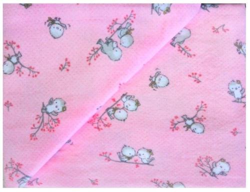 Παπλωματοθήκη Μπεμπέ Φανελένια 120x160εκ. Birds 15 Pink Dimcol (Ύφασμα: Φανέλα, Χρώμα: Ροζ) - DimCol - 1915757608601579