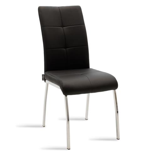 Καρέκλα Ariadne pakoworld PU μαύρο-πόδι χρωμίου (Σετ 4 Τεμάχια) - PAKO WORLD - 029-000069