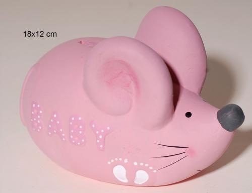 Κουμπαράς Κεραμικός Ποντίκι Ροζ Royal Art 18x12εκ. WUR20226A (Υλικό: Κεραμικό, Χρώμα: Ροζ) - Royal Art Collection - WUR20226A