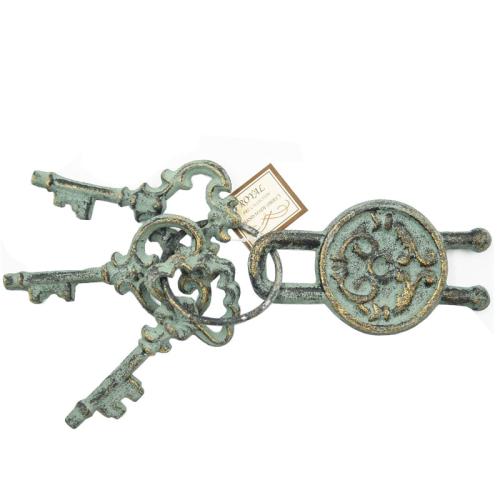 Διακοσμητικό Κλειδί Σετ 3τμχ Με Λουκέτο Σιδερένιο Αντικέ Πράσινο 27εκ. Royal Art CAS3/894GR (Χρώμα: Πράσινο , Υλικό: Σίδερο) - Royal Art Collection - CAS3/894GR