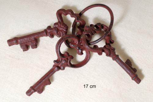 Διακοσμητικό Κλειδί Σετ 3τμχ Σιδερένιο Αντικέ Κόκκινο 17εκ. Royal Art CAS2/876RD (Χρώμα: Κόκκινο, Υλικό: Σίδερο) - Royal Art Collection - CAS2/876RD
