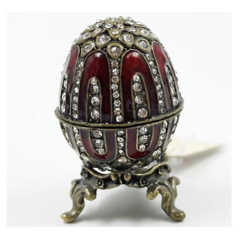 Διακοσμητικό Κουτάκι Μινιατούρα Αυγό Κόκκινο Με Σμάλτο & Στρας Royal Art 7εκ. BOS9019RD (Χρώμα: Κόκκινο) - Royal Art Collection - BOS9019RD