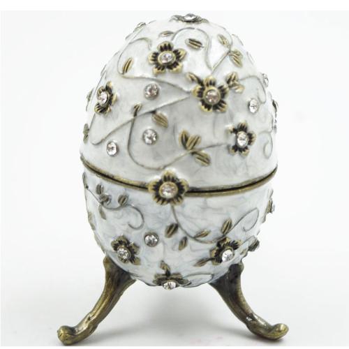 Διακοσμητικό Κουτάκι Μινιατούρα Αυγό Λευκό Με Σμάλτο & Στρας Royal Art 10εκ. BOS5659CR (Χρώμα: Λευκό) - Royal Art Collection - BOS5659CR