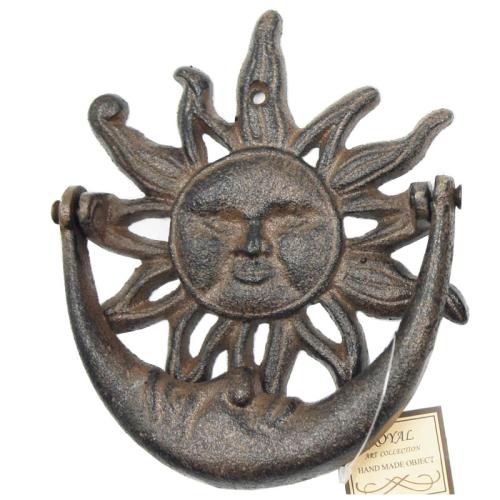 Ρόπτρο Πόρτας Ήλιος-Φεγγάρι Σιδερένιο Αντικέ Καφέ 13x15εκ. Royal Art CAS3/115BR (Χρώμα: Καφέ, Υλικό: Σίδερο) - Royal Art Collection - CAS3/115BR