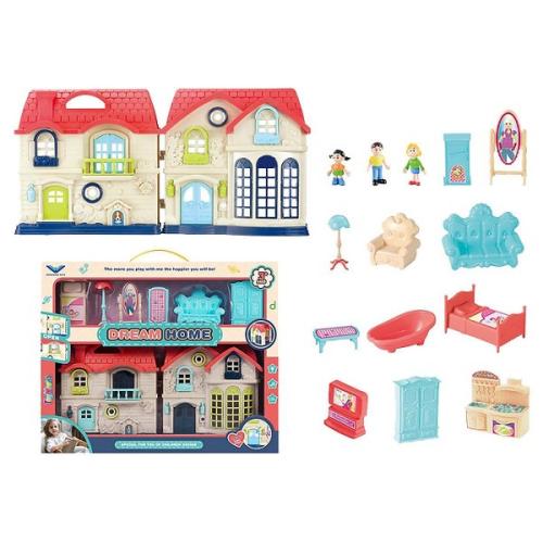 Σπιτάκι Dream Home Με Έπιπλα, Φως Και Μουσική Σε Κουτί 41x6x33εκ. Toy Markt 77-1235 - Toy Markt - 77-1235