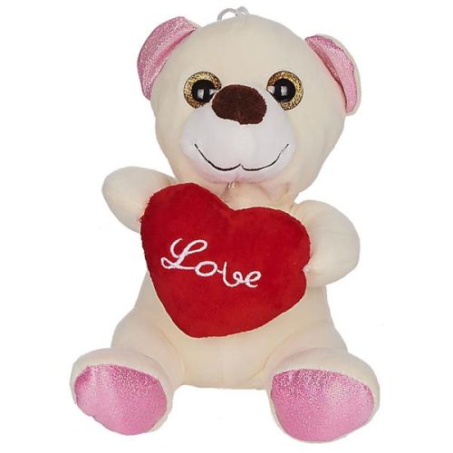 Λούτρινο Αρκουδάκι Με Καρδιά Love Beige 20εκ. Toy Markt 79-336 (Χρώμα: Μπεζ) - Toy Markt - 79-336-beige
