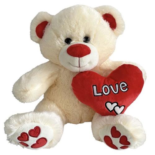 Λούτρινο Αρκουδάκι Με Καρδιά Love Ecrou 30εκ. Toy Markt 79-488 (Χρώμα: Εκρού ) - Toy Markt - 79-488