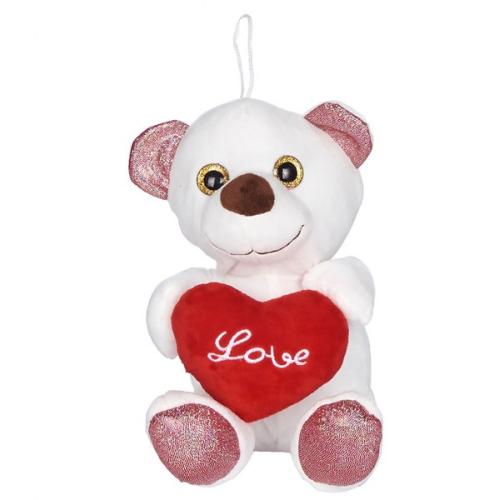Λούτρινο Αρκουδάκι Με Καρδιά Love White 20εκ. Toy Markt 79-336 (Χρώμα: Λευκό) - Toy Markt - 79-336-white