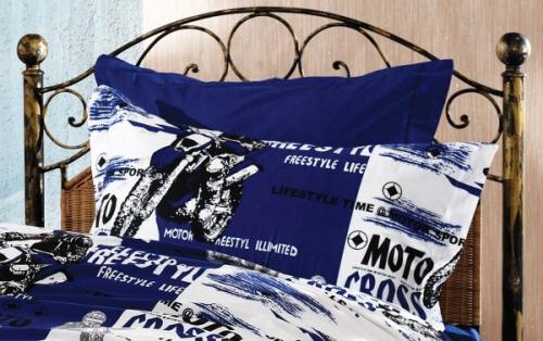 Μαξιλαροθήκη Polycotton 50x70εκ. Motocross 289 Blue DimCol (Χρώμα: Μπλε, Ύφασμα: 70% Βαμβάκι-30% Polyester) - DimCol - 32311647006