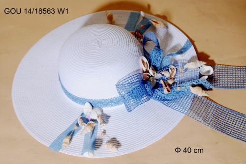 Διακοσμητικό Καπέλο Ψάθινο Royal Art 40εκ. GOU14/18563W1 (Υλικό: Ψάθινο) - Royal Art Collection - GOU14/18563W1
