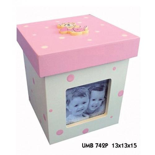 Παιδικό Κουτί Για Φωτογραφίες Ξύλινο Royal Art 13x13x15εκ. UMB742P (Υλικό: Ξύλο, Χρώμα: Ροζ) - Royal Art Collection - UMB742P