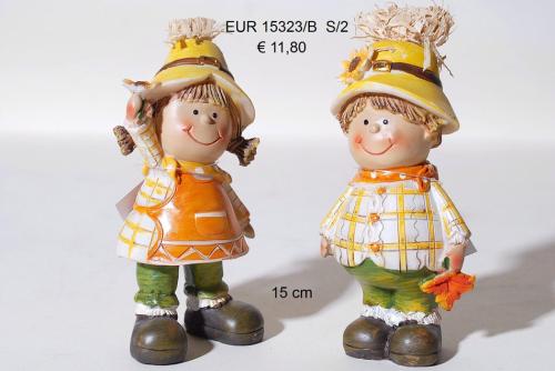 Σετ 2τμχ Διακοσμητικά Παιδάκια Κεραμικά Royal Art 15εκ. EUR15323A/B (Υλικό: Κεραμικό) - Royal Art Collection - EUR15323A/B
