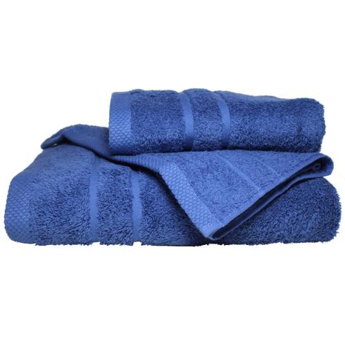 Σετ πετσέτες 3τμχ 600gr/m2 Dora Dark Blue 24home (Ύφασμα: Βαμβάκι 100%, Χρώμα: Μπλε, Μέγεθος: Σετ) - 24home.gr - 24-dora-dark-blue-set