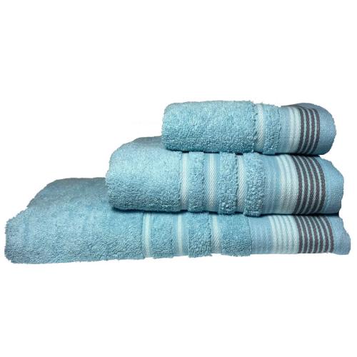 Σετ πετσέτες 3τμχ Βαμβακερές Bella Ocean 24home (Ύφασμα: Βαμβάκι 100%, Χρώμα: Μπλε, Μέγεθος: Σετ) - 24home.gr - 24-bella-ocean