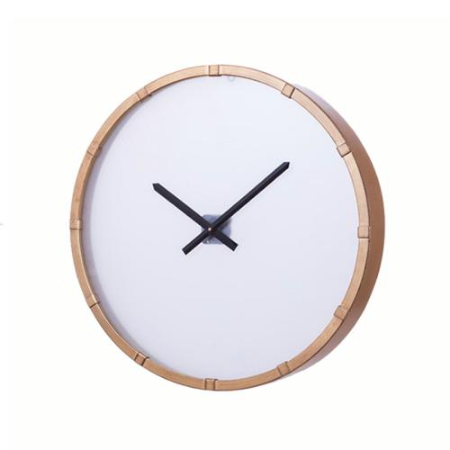Ρολόι Τοίχου Μεταλλικό Χρυσό-Λευκό Art Et Lumiere 61εκ. 10335 (Υλικό: Μεταλλικό, Χρώμα: Λευκό) - Art Et Lumiere - lumiere_10335