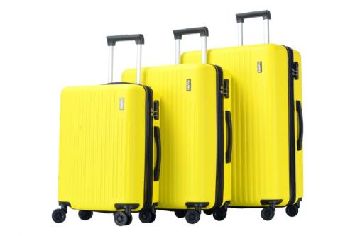 Βαλίτσες Σετ 3τμχ Με Ρόδες Amber AM1004/3 Yellow (Χρώμα: Κίτρινο ) - BELPLA - AM1004/3-yellow
