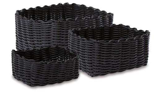 Καλάθι Σετ 3τμχ Πλαστικό Noir Arvix AX00012206 (Υλικό: Πλαστικό, Χρώμα: Μαύρο) - Arvix - AX00012206