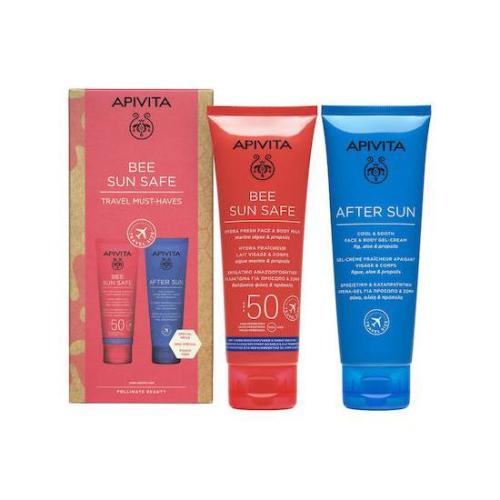 APIVITA Hydra Fresh Face Body Milk SPF50 100ml & After Sun Cool Sooth Face Body Gel-Cream 100ml