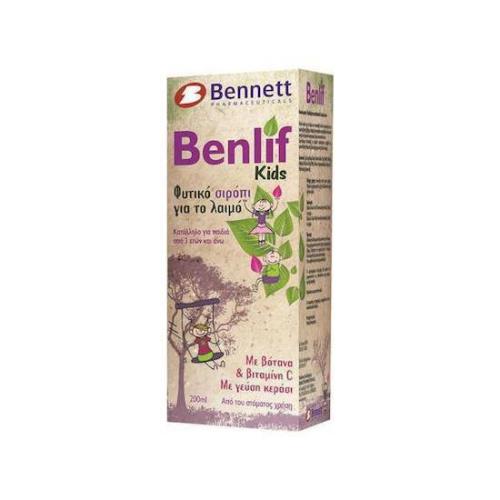 BENNETT Benlif Kids Παιδικό Φυτικό Σιρόπι για Βήχα, Καταρροή & Ερεθισμένο Λαιμό - Γεύση Κεράσι 200ml