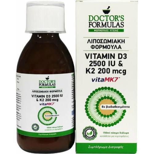 DOCTOR'S FORMULAS Vitamin D3 2500iu & K2 200mcg 150ml