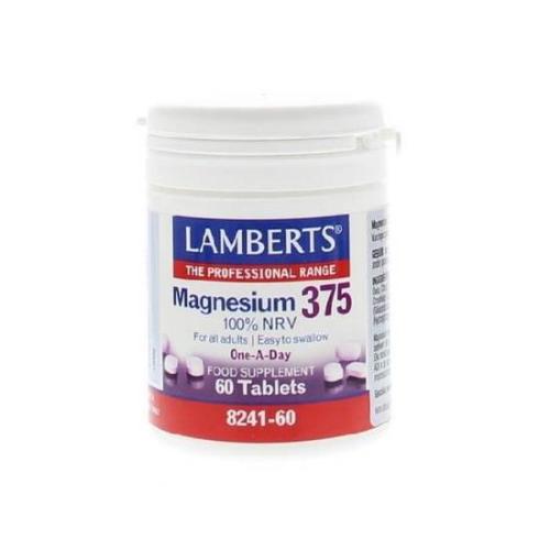 LAMBERTS Magnesium 375 Συμπλήρωμα Διατροφής με τις 4 Σημαντικότερες Μορφές Αλάτων Μαγνησίου 60tabs