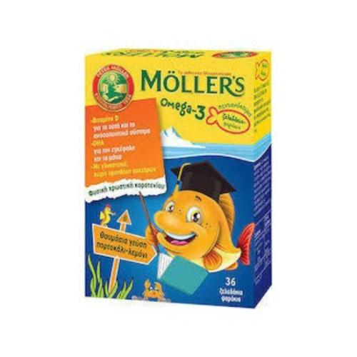 MOLLER`S Omega-3 Για Παιδιά Με Γεύση Πορτοκάλι Λεμόνι 36 ζελεδάκια