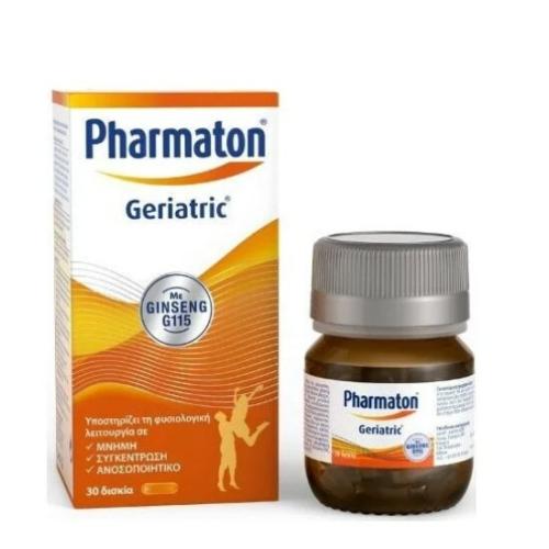 PHARMATON GERIATRIC Συμπλήρωμα Διατροφής με Ginseng G115 για Ενέργεια & Πνευματική Ευεξία 30 tabs