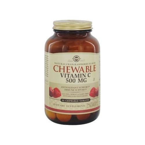 SOLGAR Vitamin C 500 mg Natural Cran- Raspberry Flavour 90 Chewable tabs
