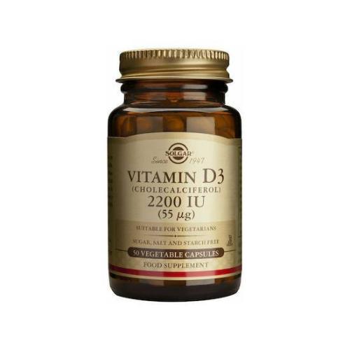 SOLGAR Vitamin D3 (Cholecalciferol) 2200IU (55 µg) 50veg caps