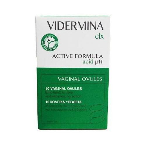 VIDERMINA CLX Vaginal Ovules Υπόθετα για την Ευαίσθητη Περιοχή 10 τεμάχια x 3gr