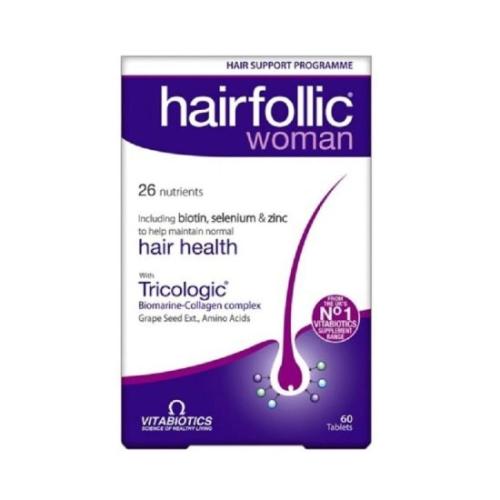 Vitabiotics Wellwoman Hairfolic Tricologic Συμπλήρωμα Διατροφής για Γυναίκες που Δρα & Ενισχύει την Υγεία του Τριχωτού της Κεφαλής 60tabs