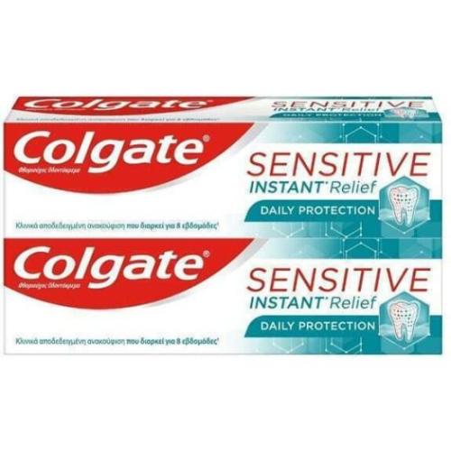 COLGATE Οδοντόκρεμα Sensitive Instant Relief Daily Protection 2x75ml