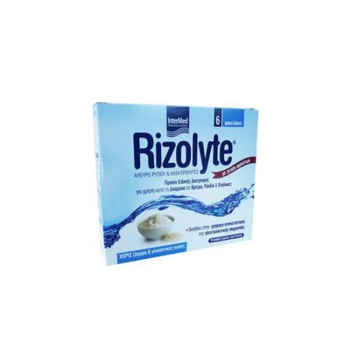 INTERMED Rizolyte Άλευρο Ρυζιού Για την Συμπλήρωση Ηλεκτρολυτών 6 Φακελίσκοι