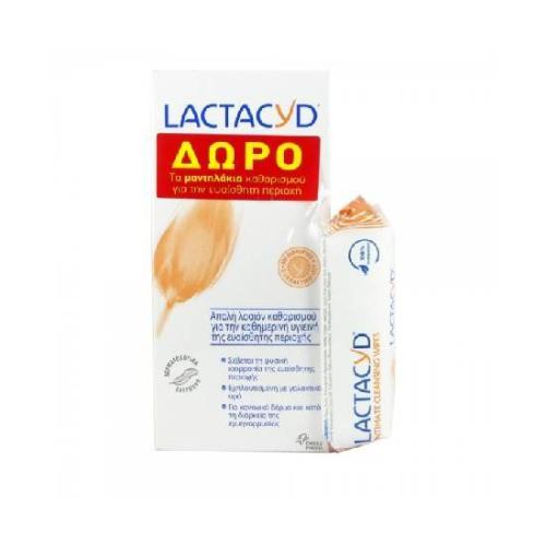 LACTACYD Intimate Washing Lotion 300ml & Δώρο Intimate wipes 10τεμάχια