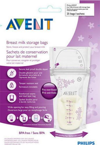 PHILIPS Avent Σακούλες Αποθήκευσης Μητρικού Γάλακτος SCF603/25 25τεμάχια