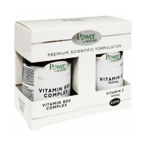 POWER HEALTH Platinum Range B50 Complex 30caps & Δώρο Vitamin C 1000mg 20caps