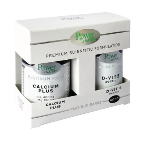 POWER HEALTH Platinum Range Calcium Plus 30tabs & Δώρο Vitamin D3 2000iu 20tabs
