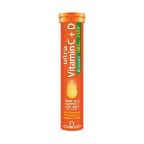 VITABIOTICS Ultra Vitamin C+D Πορτοκάλι 20 Αναβράζοντα Δισκία