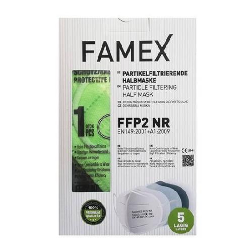 FAMEX Μάσκα Προστασίας FFP2 Υψηλής Προστασίας Λαχανί 10τεμάχια
